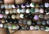 CAA2924 15 inches 6mm faceted round fire crackle agate beads wholesale