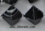 CAA294 15.5 inches 20*20*20mm black line agate gemstone beads