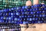 CAA2964 15 inches 8mm faceted round fire crackle agate beads wholesale