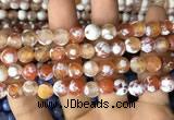 CAA2982 15 inches 8mm faceted round fire crackle agate beads wholesale