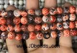 CAA2992 15 inches 8mm faceted round fire crackle agate beads wholesale