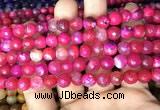 CAA2995 15 inches 8mm faceted round fire crackle agate beads wholesale