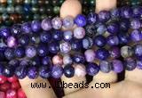 CAA2996 15 inches 8mm faceted round fire crackle agate beads wholesale