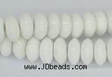 CAA30 15.5 inches 6*12mm rondelle white agate gemstone beads