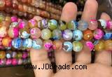 CAA3054 15 inches 10mm faceted round fire crackle agate beads wholesale