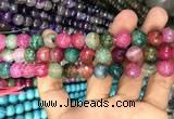 CAA3055 15 inches 10mm faceted round fire crackle agate beads wholesale