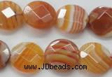 CAA306 15.5 inches 18mm faceted coin red line agate beads