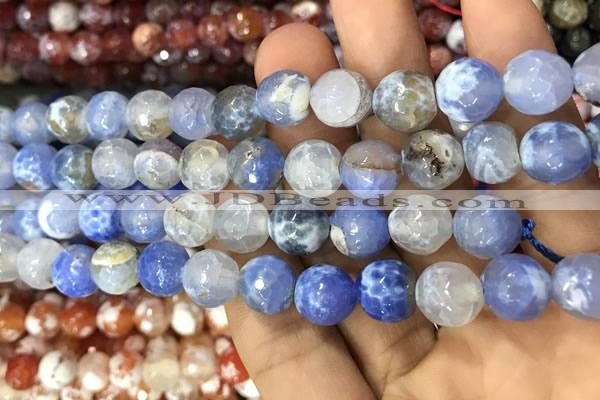 CAA3078 15 inches 10mm faceted round fire crackle agate beads wholesale