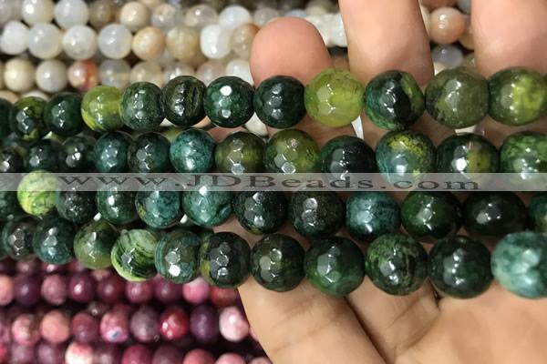 CAA3080 15 inches 10mm faceted round fire crackle agate beads wholesale