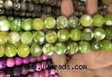 CAA3182 15 inches 14mm faceted round fire crackle agate beads wholesale