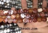 CAA3233 15 inches 16mm faceted round fire crackle agate beads wholesale