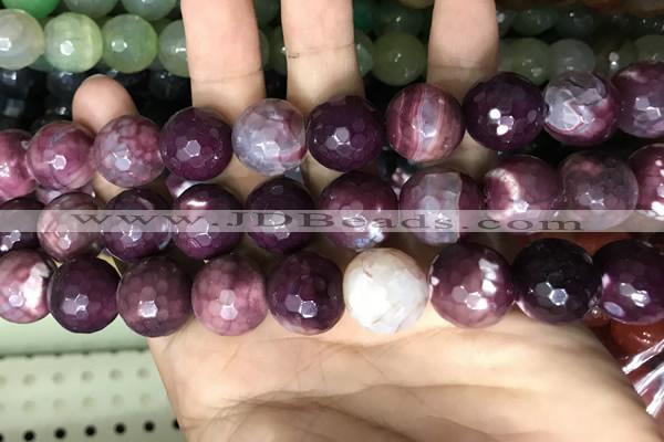 CAA3244 15 inches 16mm faceted round fire crackle agate beads wholesale