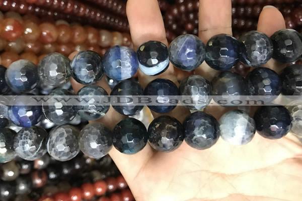 CAA3245 15 inches 16mm faceted round fire crackle agate beads wholesale