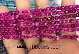 CAA3263 15 inches 4mm faceted round agate beads wholesale