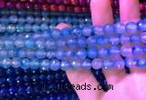 CAA3335 15 inches 8mm faceted round agate beads wholesale