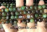 CAA3346 15 inches 8mm faceted round agate beads wholesale