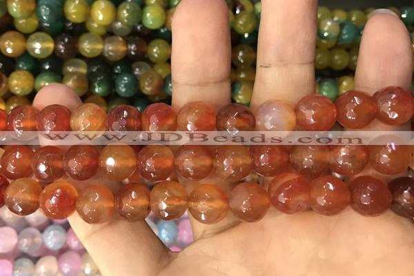 CAA3367 15 inches 10mm faceted round agate beads wholesale