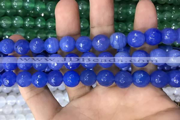 CAA3376 15 inches 10mm faceted round agate beads wholesale