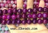 CAA3401 15 inches 12mm faceted round agate beads wholesale