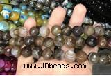 CAA3411 15 inches 12mm faceted round agate beads wholesale