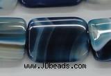 CAA343 15.5 inches 22*30mm rectangle blue line agate beads