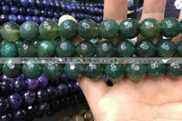 CAA3431 15 inches 14mm faceted round agate beads wholesale