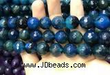 CAA3436 15 inches 14mm faceted round agate beads wholesale