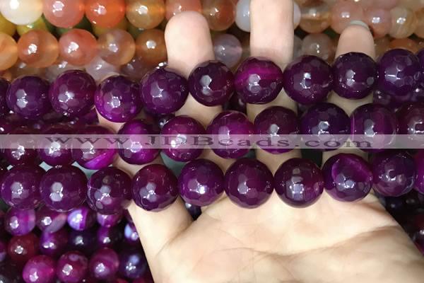 CAA3447 15 inches 16mm faceted round agate beads wholesale