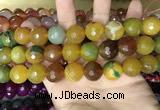 CAA3450 15 inches 16mm faceted round agate beads wholesale