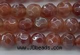 CAA3508 15.5 inches 4mm faceted round AB-color fire agate beads