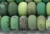 CAA3524 15.5 inches 6*10mm rondelle matte grass agate beads wholesale