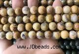 CAA3604 15.5 inches 10mm round yellow crazy lace agate beads