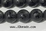 CAA3675 15.5 inches 6mm round matte & carved black agate beads