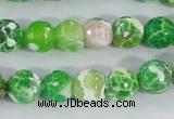 CAA371 15.5 inches 10mm faceted round fire crackle agate beads