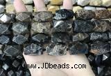 CAA3714 15*22mm - 16*25mm faceted nuggets chrysanthemum agate beads