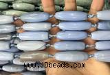 CAA3814 15.5 inches 12*40mm rice blue agate beads wholesale