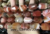 CAA3821 13*17mm - 18*22mm faceted nuggets line agate beads