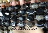 CAA3824 13*17mm - 18*22mm faceted nuggets line agate beads