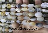 CAA3834 15.5 inches 10*14mm faceted oval montana agate beads