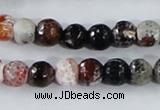 CAA385 15.5 inches 10mm faceted round fire crackle agate beads