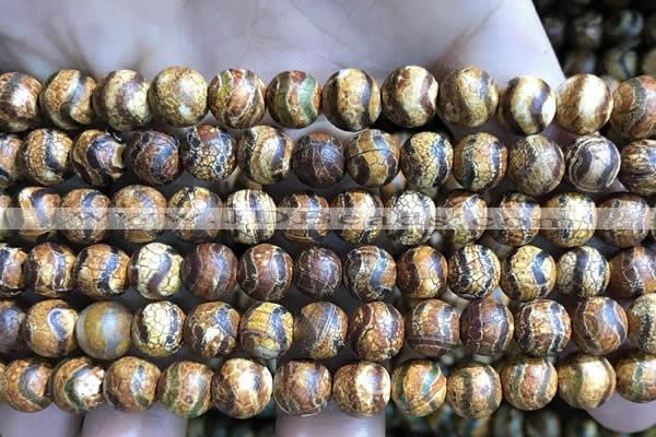 CAA3868 15 inches 8mm round tibetan agate beads wholesale