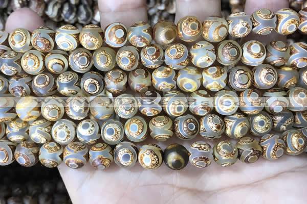 CAA3869 15 inches 8mm round tibetan agate beads wholesale