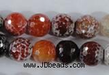 CAA388 15.5 inches 16mm faceted round fire crackle agate beads