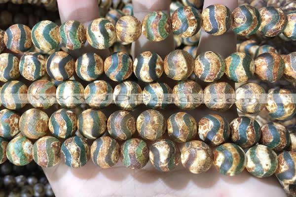 CAA3922 15 inches 12mm round tibetan agate beads wholesale