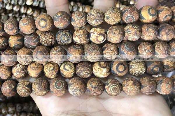 CAA3924 15 inches 12mm round tibetan agate beads wholesale