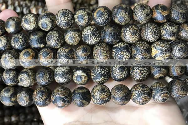 CAA3928 15 inches 12mm round tibetan agate beads wholesale