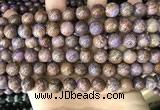 CAA4002 15.5 inches 8mm round purple crazy lace agate beads