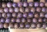 CAA4005 15.5 inches 14mm round purple crazy lace agate beads