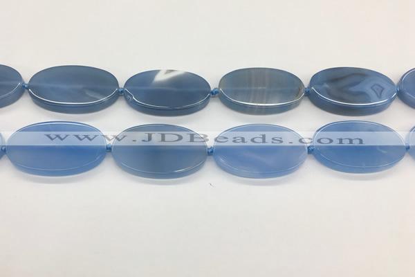 CAA4066 15.5 inches 30*50mm oval blue agate gemstone beads