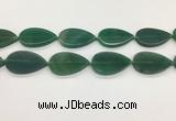 CAA4069 15.5 inches 30*50mm flat teardrop green agate gemstone beads